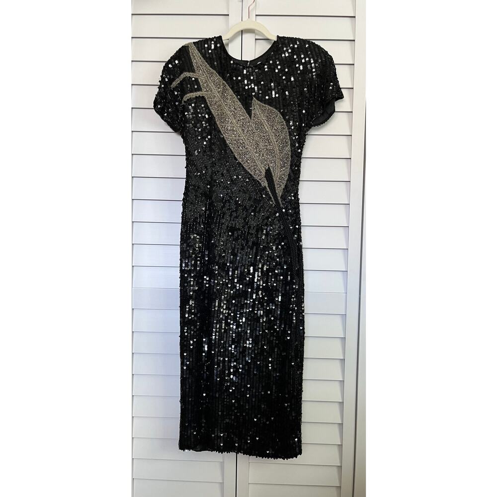 SHO MAX ORIGINALS SILK BEADED AND SEQUIN DRESS